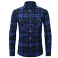 thumbnail image 1 of Aimik Hanes Mens Flannel Shirt Long Sleeve Plaid Button Up Shirts Men's Big and Tall Lightweight Flannel Shirt Regular Fit Casual Shirts Autumn and Winter Shirt Blue S, 1 of 3