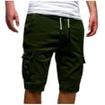 thumbnail image 1 of Aimik Hanes Mens Gym Shorts Big and Tall with Pockets and Drawstring Athletic Training Workout Jogger Tropical Beach Cargo Shorts Summer Casual Army Green XXXXL, 1 of 6