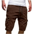 thumbnail image 1 of Aimik Hanes Mens Gym Shorts Big and Tall with Pockets and Drawstring Athletic Training Workout Jogger Tropical Beach Cargo Shorts Summer Casual Brown XXXXXL, 1 of 5