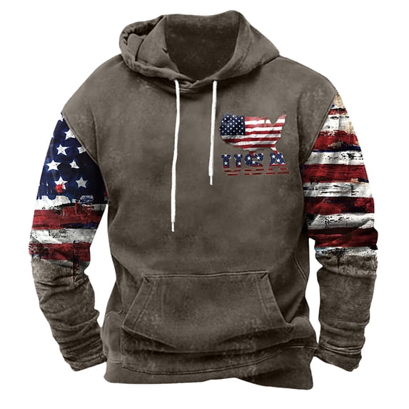 Aimik Hanes Mens Hoodies Long Sleeve Hoodies with Pockets Trendy Drawstring Printed Pullover Sweatshirts Loose Fitting Hoodie-Coffee XXXL