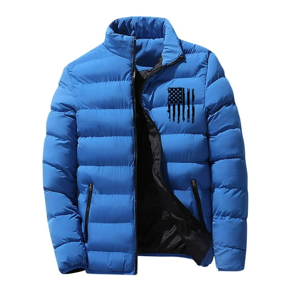 Aimik Hanes Mens Lightweight Puffer Jackets Warm Puffy Winter Down Jacket Windproof Water Repellent Quilted Coat-Light Blue XXL