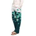 thumbnail image 1 of Aimik Hanes Mens Linen Pants Beach Hawaii Print Casual Summer Casual Pants Elastic Waist Drawstring Baggy Trousers with Pockets-Blue M, 1 of 4