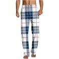 thumbnail image 1 of Aimik Hanes Mens Lounge Pants Comfy Pajama Pants Plaid Pajama Bottoms with Pockets Drawstring Pj Bottoms Pants Unisex Christmas Pajama Pants-White-1 M, 1 of 5