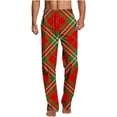 thumbnail image 1 of Aimik Hanes Mens Lounge Pants Comfy Pajama Pants Plaid Pajama Bottoms with Pockets Drawstring Pj Bottoms Pants Unisex Christmas Pajama Pants-Red-1 M, 1 of 5