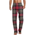 thumbnail image 1 of Aimik Hanes Mens Lounge Pants Comfy Pajama Pants Plaid Pajama Bottoms with Pockets Drawstring Pj Bottoms Pants Unisex Christmas Pajama Pants-Red-2 L, 1 of 5