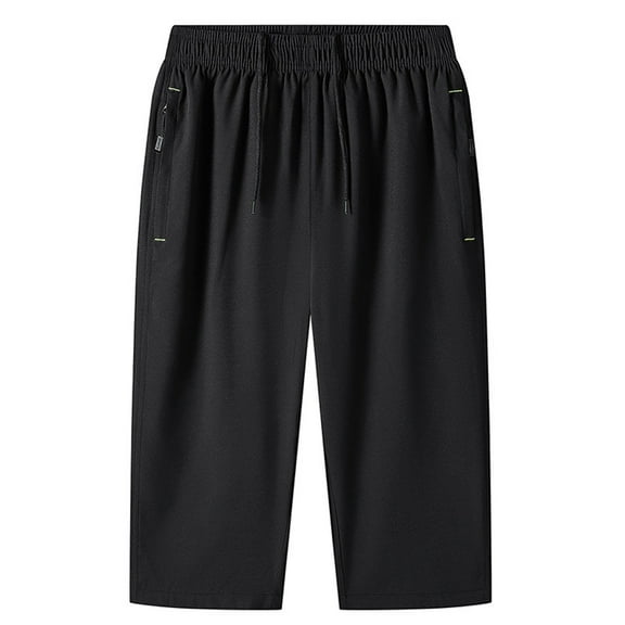Aimik Hanes Mens Pajama Shorts Big and Tall Men Sports Shorts Pants Soft Comfortable Lightweight Elastic Drawstring Men Lounge Sleep Shorts with Pockets Black L