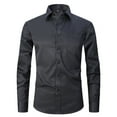 thumbnail image 1 of Aimik Hanes Mens Shirts Clearance,Men's Long Sleeve Button Up Shirts Solid Slim Fit Casual Business formal Dress Shirt Black XL, 1 of 2