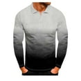 thumbnail image 1 of Aimik Mens Turn-Down Collar T-Shirts Casual Basic Long Sleeve Pullover Tops, 1 of 3