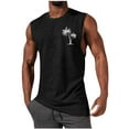 thumbnail image 1 of Aimik Hanes Mens Summer Beach Tank Top Hawaiian Palm Tree Print Sleeveless Basic Muscle Tee Vacation Tops-Black L, 1 of 4