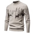 thumbnail image 1 of Aimik Hanes Mens Sweater Crewneck Sweaters for Men Dress Sweater Cable Knit Sweater Lightweight Mens Pullover Sweater-Khaki XXXL, 1 of 5
