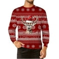 thumbnail image 1 of Aimik Hanes Mens Ugly Christmas Sweater Funny Ugly Christmas Sweatshirts Elk Santa Christmas Sweaters Novelty Xmas Holiday Pullover Tops, 1 of 4