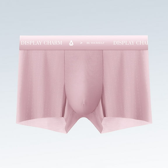 Aimik Hanes Mens Underwear Boxer Briefs Ice Silk Viscose Comfortable Soft Seamless Trunks Underwear-Red XXXL