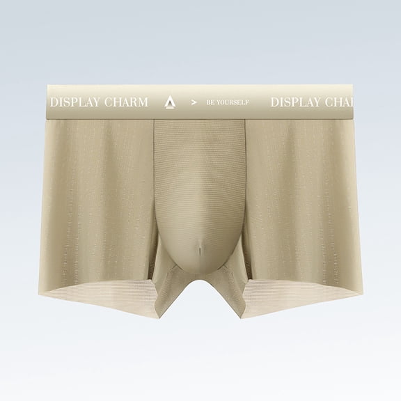 Aimik Hanes Mens Underwear Boxer Briefs Ice Silk Viscose Comfortable Soft Seamless Trunks Underwear-Yellow XL