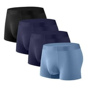 Aimik Hanes Mens Underwear Boxer Briefs Pouch Trunks Underwear for Men 1.5 No Fly Boxer Trunks 4-Pack-Dark Blue L
