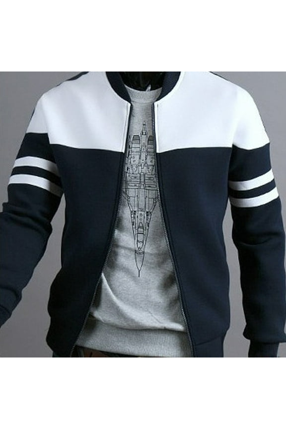 Hanes Mens Urban Hip Hop Premium Track Jacket - Slim Fit Side Taping Sportswear Urbanwear Streetwear Top-Navy XL