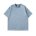 thumbnail image 1 of Aimik Hanes Oversized Cotton Solid T Shirts for Men Vintage Streetwear Basic Tees Baggy Hip Hop Unisex Tops Acid Wash Tshirt-Blue M, 1 of 4