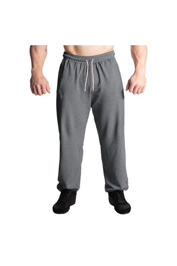Hanes Sweatpants for Men Elastic Waist Drawstring Sports Pants Workout Hiking Casual Cinch Bottom Trousers Loose Fit Comfy with Pockets-Dark Gray XL