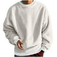 thumbnail image 1 of Aimik Hanes Sweatshirts for Men No Hood Light Weight Long Sleeve Solid Fleece Crewneck Sweatshirt Causal Fashion Shirt Tees-White M, 1 of 4