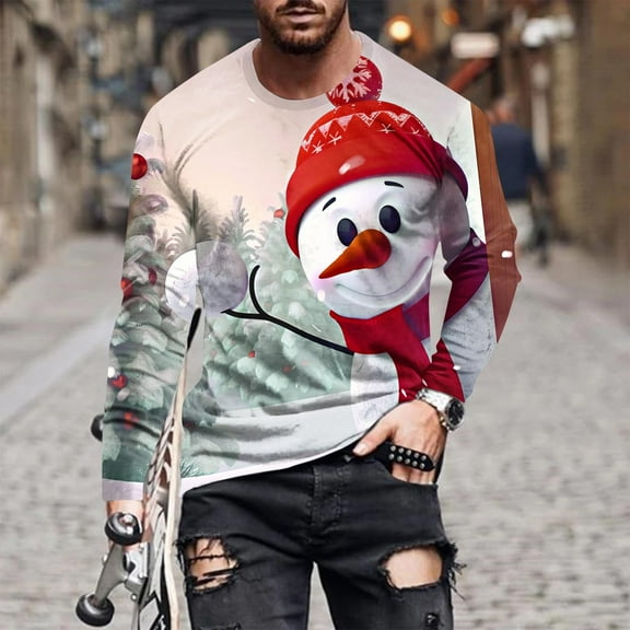 Aimik Ugly Christmas Sweaters for Men and Couples Funny Designs Novelty Wintertime and Holiday Parties Pullover Sweater-Multicolor L