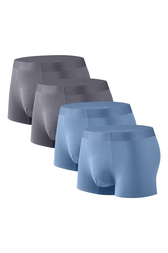 Hanes Underwear for Men 4 Pack Breathable Modal Boxer Briefs Silky Trunks-Khaki XL