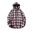 thumbnail image 1 of Aimik Hanes Up to 65% off Clearance Men's Button Down Fashion Hoodies Fleece Sherpa Lined Winter Warm Sweatshirt Plaid Flannel Hooded-Pink L, 1 of 4