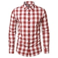 thumbnail image 1 of Aimik Up to 65% off Men's Casual Plaid Dress Shirt Checkered Button Down Shirts Long Sleeve Classical Shirt-Red XXL, 1 of 4
