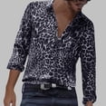 thumbnail image 1 of Aimik Hanes Up to 65% off Clearance Men's Fashion Leopard Lapel Shirts - Dressy Long Sleeve Button Down Business Casual Shirt-Black XXXL, 1 of 6