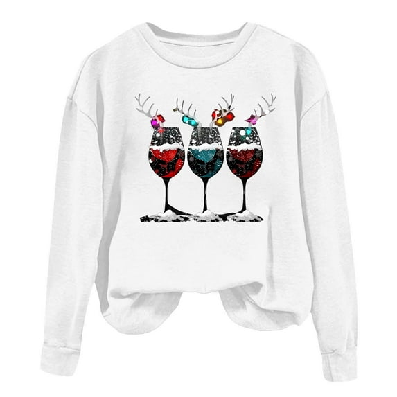 Aimik Hanes Women Christmas Meowy Catmas Sweatshirt Cute Xmas Cats Graphic Crewneck Sweater Long Sleeve Oversized Pullover Tops-White XL