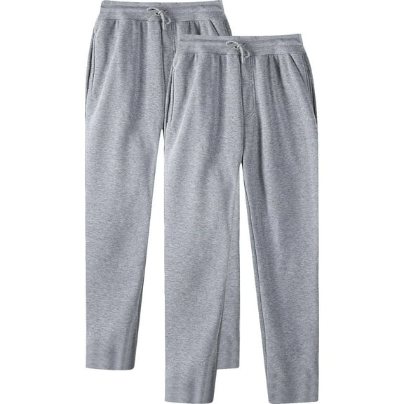 Aimik Hanes&nbsp;2 Pack Men's Cotton Sleepwear Pajamas Pants Soft Long Drawstring Waist with Pockets Loungewear Bottoms Gray XL
