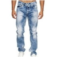 thumbnail image 1 of Aimik Hanes&nbsp;Up To 65% Off！Mens Denim Jeans, Skinny & Slim Fit Basic Washed Tapered Leg Stretch Jeans for Men Big & Tall Light Blue M, 1 of 5