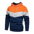 thumbnail image 1 of Aimik Hoodies for Men Men's Lightweight Fleece Pullover Hoodies Casual Novelty Color Block Hooded Sweatshirt with Pockets-Orange XL, 1 of 5