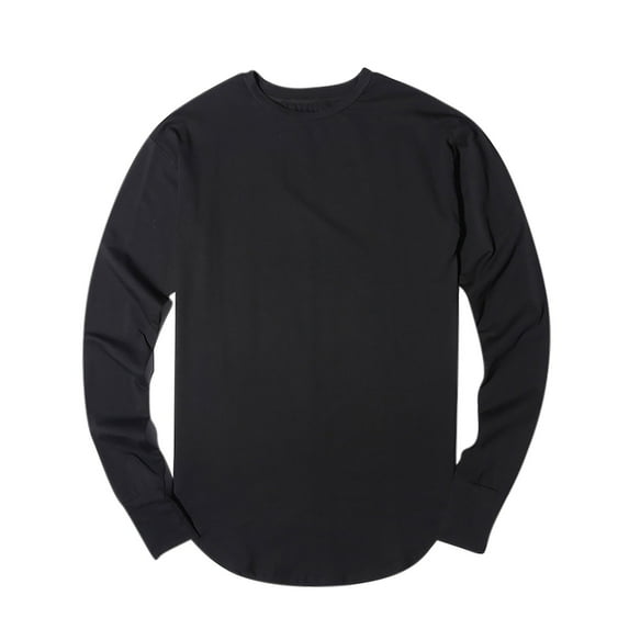 Aimik Long Sleeve Waffle Knit Shirt S-2Xl Premium Crew Neck Long John Thermal Shirts for Men-Black L