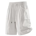 thumbnail image 1 of Aimik Loose Fit Shorts for Men Cargo Pockets Rope Drawstring Mens Streetwear Shorts Summer Lightweight Fashion Shorts for Trendy, 1 of 6