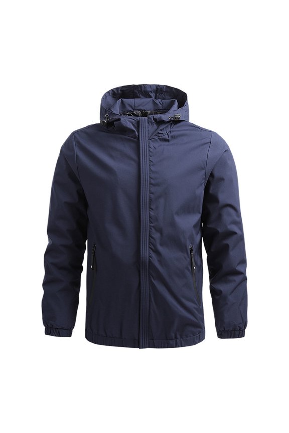 Men'S Thin Windbreaker Zipper Pocket Hooded Sun Protection Suit Outdoor Sprinter Jacket Coat