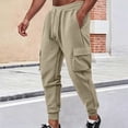 thumbnail image 1 of Aimik Men's 100%Cotton Waffle Knit Joggers Cargo Pant with Pocket Drawstring Soft Warm Elastic Sweatpants for Fall Winter, 1 of 6