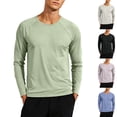 thumbnail image 1 of Aimik Men's Athletic Long Sleeve Running Shirt Raglan Sleeve Reflective Contrast Stitching Quick Dry Moisture Wicking Top, 1 of 6