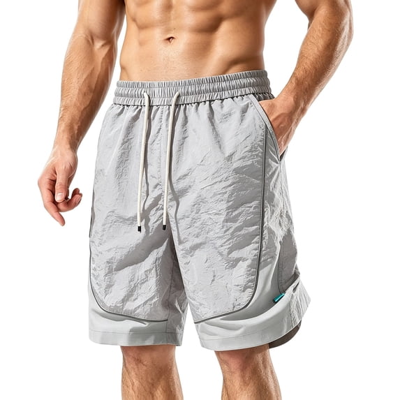 Aimik Men's Basketball Training Shorts Contrast Piping Detail Moisture-Wicking Summer Sports Shorts for Basketball Gym Workout