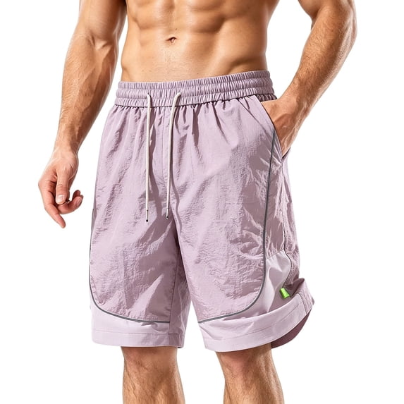Aimik Men's Basketball Training Shorts Contrast Piping Detail Moisture-Wicking Summer Sports Shorts for Basketball Gym Workout