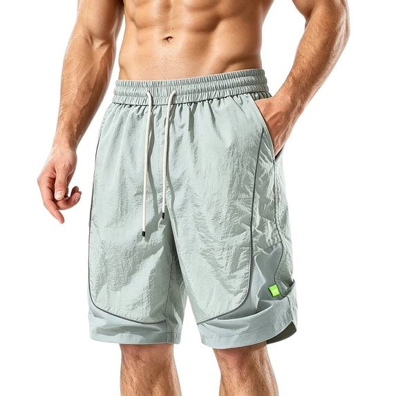 Aimik Men's Basketball Training Shorts Contrast Piping Detail Moisture-Wicking Summer Sports Shorts for Basketball Gym Workout