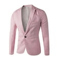 thumbnail image 1 of Aimik Men's Classic Fit Plaid Casual Blazer Jacket Notched Lapel Two Button Suits Coats Striped Business Blazers Coat-Pink XXL, 1 of 3