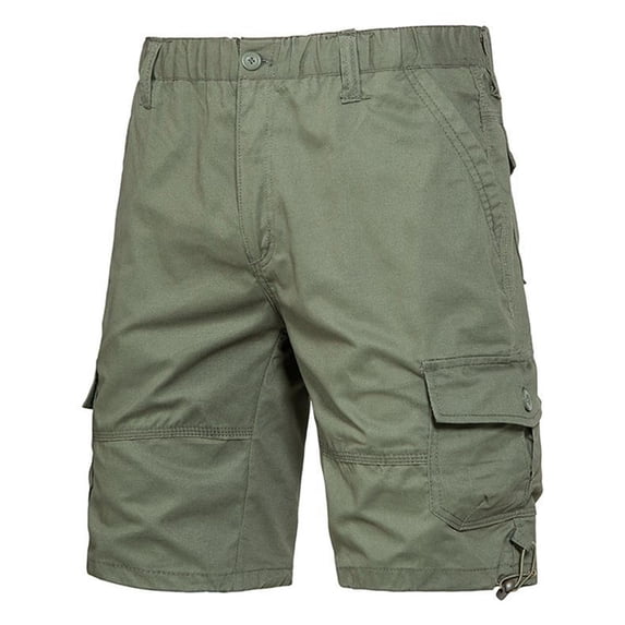 Aimik Men's Elastic Waist Oversized Cargo Shorts Summer Drawstring Knee Length Straight Fit Travel Hiking Casual Loose Shorts