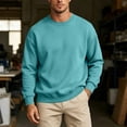 thumbnail image 1 of Aimik Men's Fleece Lined Crew Neck Long Sleeve Sweatshirt Heavyweight Solid Casual Pullover Fashion Comfort Top for Fall Winter, 1 of 6
