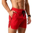 thumbnail image 1 of Aimik Men's Gym Athletic Shorts Side Zipper Pocket Contrast Drawstring Quick-Dry Summer Shorts for Workout Running Sports, 1 of 6