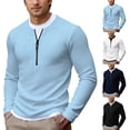 thumbnail image 1 of Aimik Men's Layered Quarter Zip Sweatshirt Ribbed Knit Contrast Collar Trim Soft Warm Smart Casual Golf Top, 1 of 6