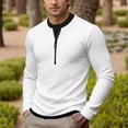 thumbnail image 1 of Aimik Men's Layered Quarter Zip Sweatshirt Ribbed Knit Contrast Collar Trim Soft Warm Smart Casual Golf Top, 1 of 6