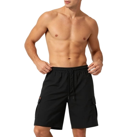 Aimik Men's Lightweight Cargo Shorts Front Cargo Pockets Adjustable Drawstring Soft Breathable Summer Shorts for Daily Wear