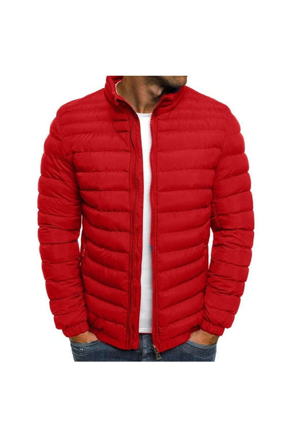 Men's Lightweight Water-Resistant Packable Puffer Jacket Quilted Water Resistant Winter Jacket Coat for Hiking Camping-Red S