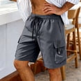 thumbnail image 1 of Aimik Men's Modern Cargo Shorts Contrast Drawstring Flap Pockets Breathable Summer Shorts for Beach Vacation Daily Wear, 1 of 6
