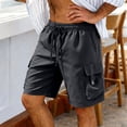 thumbnail image 1 of Aimik Men's Modern Cargo Shorts Contrast Drawstring Flap Pockets Breathable Summer Shorts for Beach Vacation Daily Wear, 1 of 6
