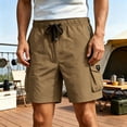 thumbnail image 1 of Aimik Men's Multi-Functional Cargo Shorts Black Drawstring Flap Pockets Lightweight Summer Shorts for Outdoor Hiking Casual Wear, 1 of 6